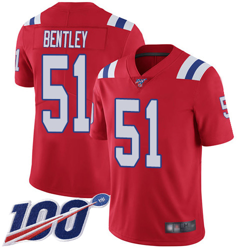 New England Patriots Football #51 100th Limited Red Men Ja Whaun Bentley Alternate NFL Jersey